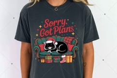 Sorry got plan PNG, Funny Christmas PNG, Christmas Cat PNG Product Image 4