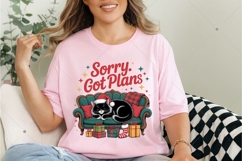 Sorry got plan PNG, Funny Christmas PNG, Christmas Cat PNG Product Image 7