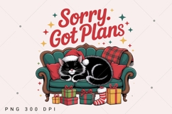 Sorry got plan PNG, Funny Christmas PNG, Christmas Cat PNG Product Image 2