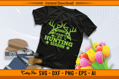 Sorry I Can’t It’s Hunting Season SVG Funny Deer Skull Product Image 2