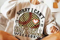 Sorry I Can't it is Softball Season PNG, Retro Softball PNG Product Image 2