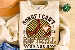 Sorry I Can't it is Softball Season PNG, Retro Softball PNG Product Image 3