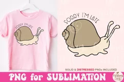 Sorry i'm late png, Cute Snail PNG Product Image 2