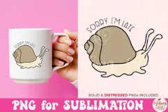 Sorry i'm late png, Cute Snail PNG Product Image 3