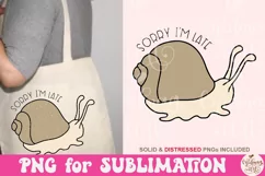 Sorry i'm late png, Cute Snail PNG Product Image 4