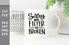 Sorry My Filter is Broken, Hand Lettered Funny SVG Product Image 3