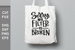 Sorry My Filter is Broken, Hand Lettered Funny SVG Product Image 4