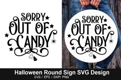 Sorry Out of candy SVG - Halloween Round Sign Product Image 1