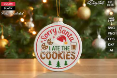 Sorry Santa I Ate The Cookies SVG | Christmas Round Sign SVG Product Image 1