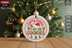 Sorry Santa I Ate The Cookies SVG | Christmas Round Sign SVG Product Image 2