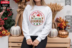 Sorry Santa I Ate The Cookies SVG | Christmas Round Sign SVG Product Image 4
