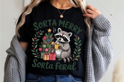 Sorta Merry Sorta Feral PNG, Christmas Feral girl Png, Funny Product Image 3