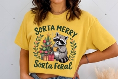 Sorta Merry Sorta Feral PNG, Christmas Feral girl Png, Funny Product Image 5