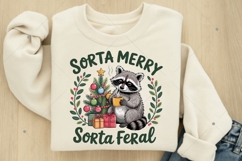 Sorta Merry Sorta Feral PNG, Christmas Feral girl Png, Funny Product Image 6