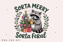 Sorta Merry Sorta Feral PNG, Christmas Feral girl Png, Funny Product Image 8