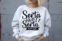 Sorta Sweet Sorta Savage SVG, Funny SVG Design Product Image 1