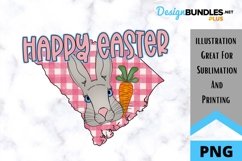 Sublimation Happy Easter State - South Carolina - Rabbit Product Image 1