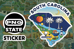 South Carolina Sticker PNG SVG | State Outline Decal File Product Image 1