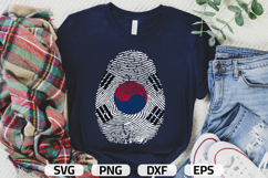 South Korea SVG, South Korea Flag Fingerprint, SVG PNG Product Image 1