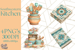 Southwestern Kitchen Clipart, Desert Kitchen Appliances PNG Product Image 1