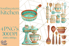 Southwestern Kitchen Clipart, Desert Kitchen Appliances PNG Product Image 1