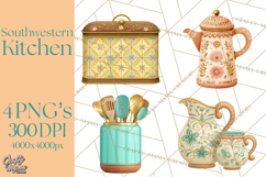 Southwestern Kitchen Clipart, Desert Kitchen Appliances PNG Product Image 1
