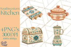 Southwestern Kitchen Clipart, Desert Kitchen Appliances PNG Product Image 1
