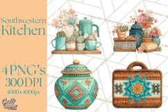 Southwestern Kitchen Clipart, Desert Kitchen Appliances PNG Product Image 1