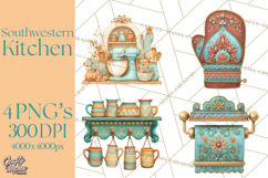 Southwestern Kitchen Clipart, Desert Kitchen Appliances PNG Product Image 1