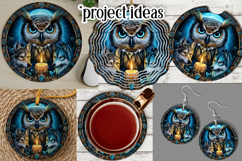 Owl Wind Spinner, Owl Round Design, Southwestern Owl, d1 Product Image 3