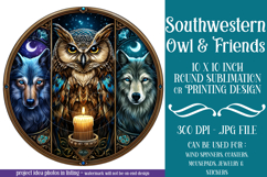 Owl Wind Spinner, Owl Round Design, Southwestern Owl, d10 Product Image 1