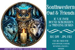 Owl Wind Spinner, Owl Round Design, Southwestern Owl, d11 Product Image 1