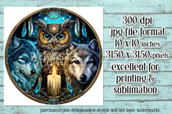 Owl Wind Spinner, Owl Round Design, Southwestern Owl, d11 Product Image 2