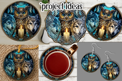 Owl Wind Spinner, Owl Round Design, Southwestern Owl, d11 Product Image 3