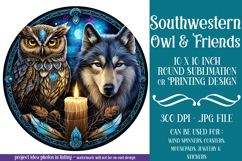 Owl Wind Spinner, Owl Round Design, Southwestern Owl, d12 Product Image 1