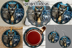 Owl Wind Spinner, Owl Round Design, Southwestern Owl, d13 Product Image 3