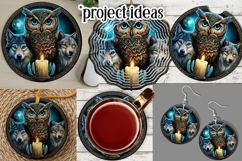 Owl Wind Spinner, Owl Round Design, Southwestern Owl, d14 Product Image 3