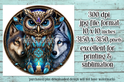Owl Wind Spinner, Owl Round Design, Southwestern Owl, d15 Product Image 2