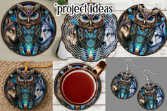 Owl Wind Spinner, Owl Round Design, Southwestern Owl, d15 Product Image 3