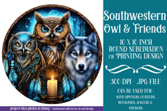 Owl Wind Spinner, Owl Round Design, Southwestern Owl, d3 Product Image 1