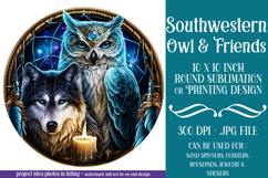 Owl Wind Spinner, Owl Round Design, Southwestern Owl, d6 Product Image 1