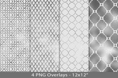 Silver foil seamless pattern overlay, PNG Product Image 1