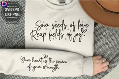 Sow seeds of love reap fields of joy Sleeve SVG Product Image 1