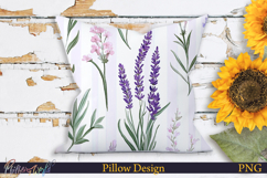 Pillow Design | Floral Stripes | Lavender Product Image 1