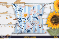 Pillow Design | Floral Stripes | Lewesia Product Image 1