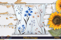 Pillow Design | Floral Stripes | Spring flowers Product Image 1