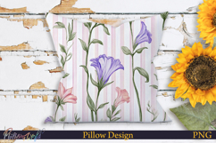 Pillow Design | Floral Stripes | Bellflowers Meadow Product Image 1
