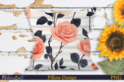Pillow Design | Floral Stripes | Tea Rose Product Image 1