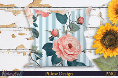Pillow Design | Floral Stripes | Tea Roses Product Image 1