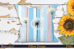 Pillow Design | Floral Stripes | Dandelions Product Image 1